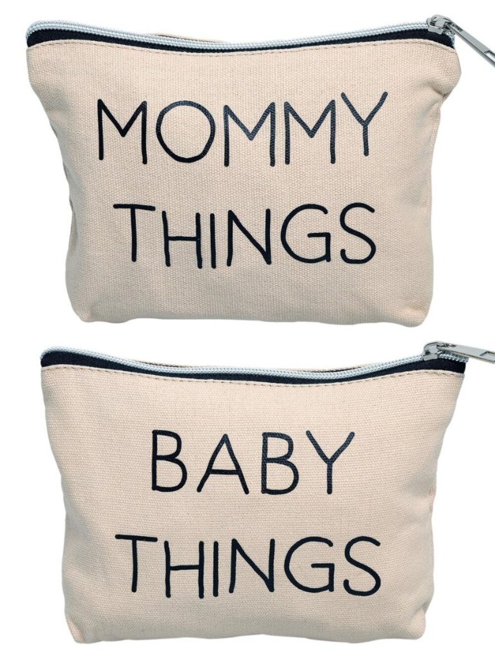 Mommy and Baby Things Zipper Pouches, Set of 2, Organizer Bags